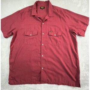 SEAGER Whippersnapper Shirt Mens XXL Red Maroon Snap Front Short Sleeve Classic